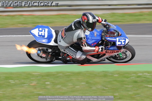 2009-05-09 Monza 0728 Supersport - Free Practice - Alessandro Polita - Suzuki GSX-R600